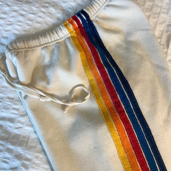 Aviator Nation Pants - Aviator Nation Rainbow Stripe Joggers Sweatpants
